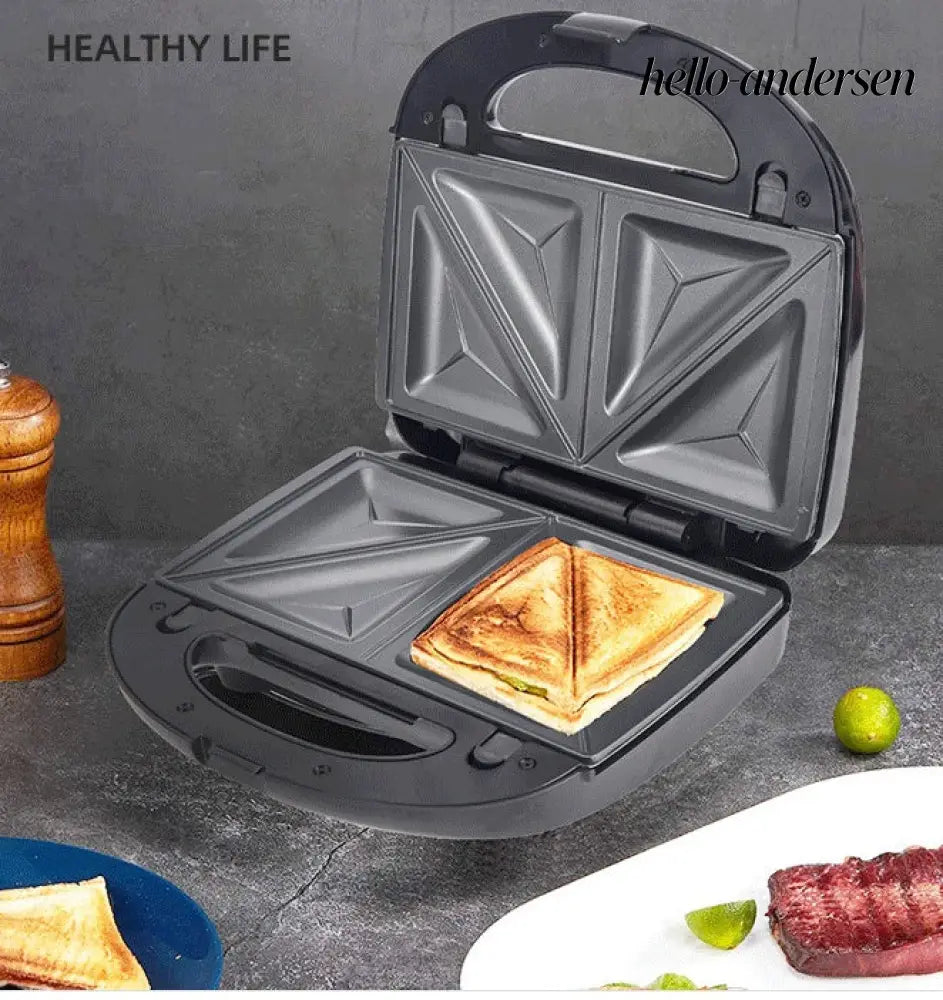 6-in-1 Waffle Maker & Grill | Sandwich Doughnut & Breakfast Maker - Cooking Grinder
