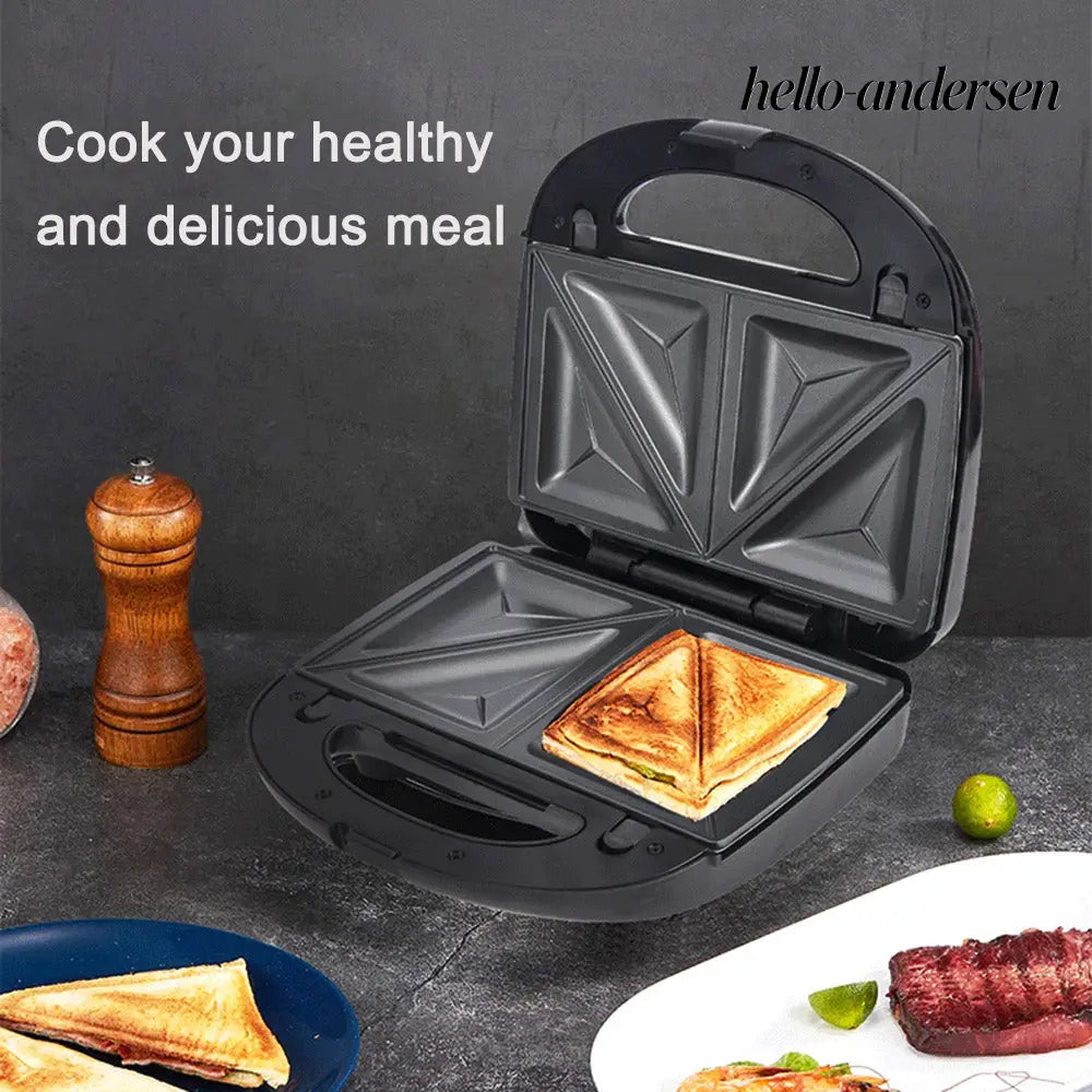 6-in-1 Waffle Maker & Grill | Sandwich Doughnut & Breakfast Maker - Cooking Grinder