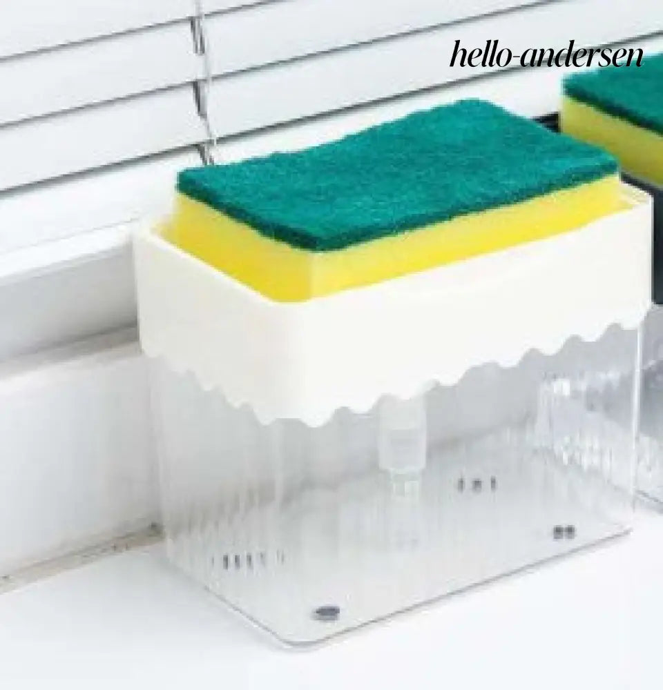Automatic Dosing Soap Dispenser Sponge Caddy 2-in-1 Push-Type - Cooking Grinder