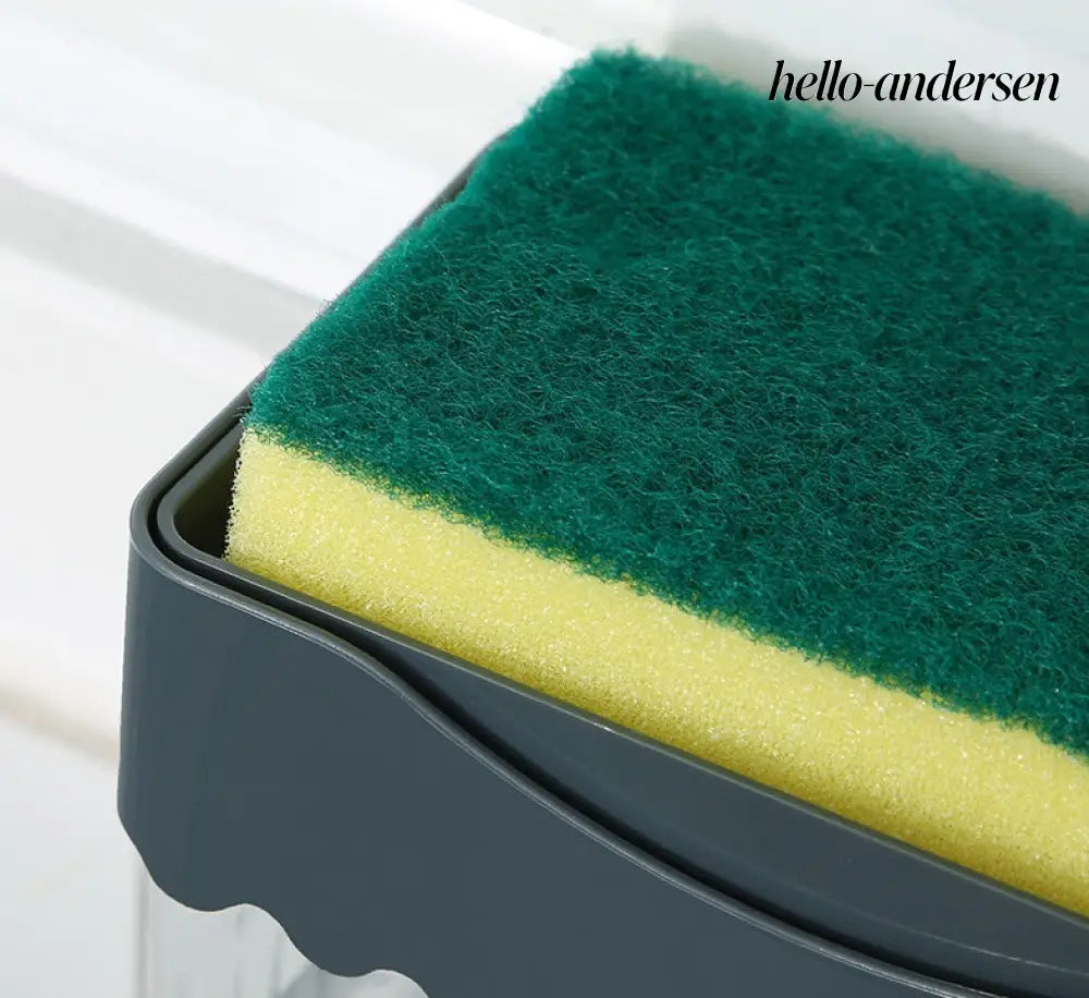 Automatic Dosing Soap Dispenser Sponge Caddy 2-in-1 Push-Type - Cooking Grinder
