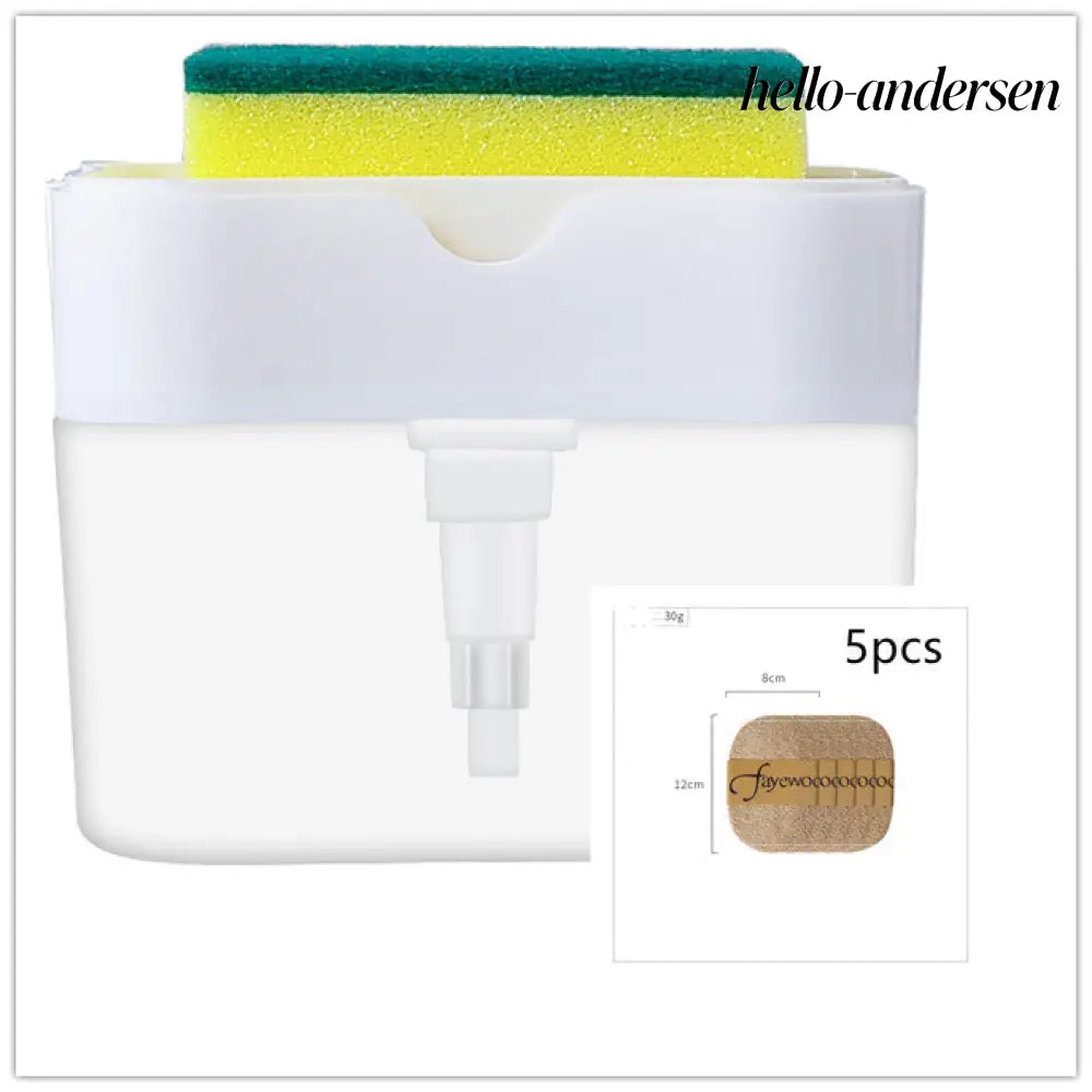 Automatic Dosing Soap Dispenser Sponge Caddy 2-in-1 Push-Type - Cooking Grinder