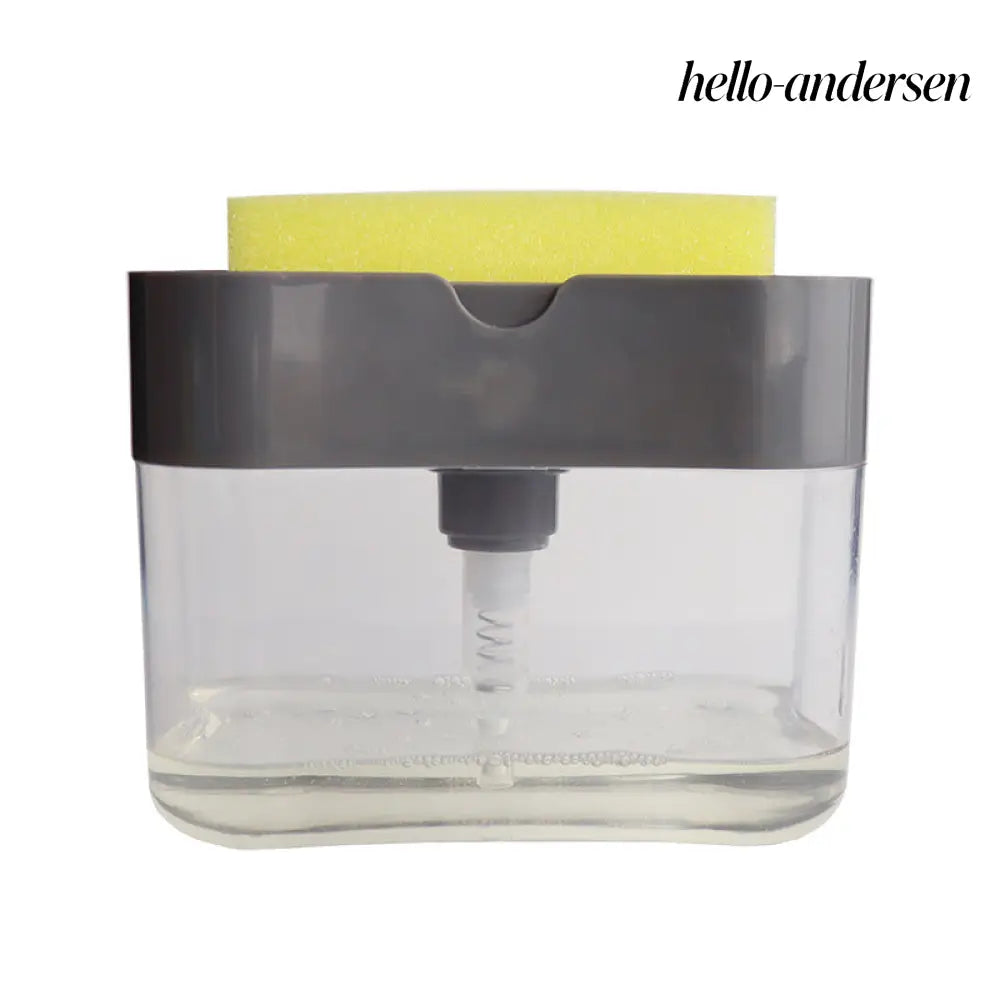 Automatic Dosing Soap Dispenser Sponge Caddy 2-in-1 Push-Type - Dark Grey - Cooking Grinder