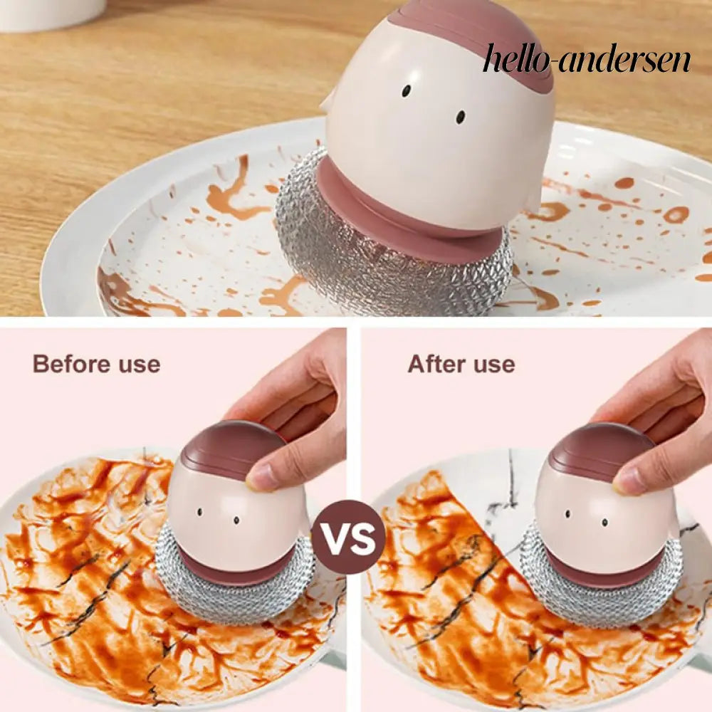 Automatic Liquid Filling Dishwashing Brush Kitchen Dish Brush - Cooking Grinder