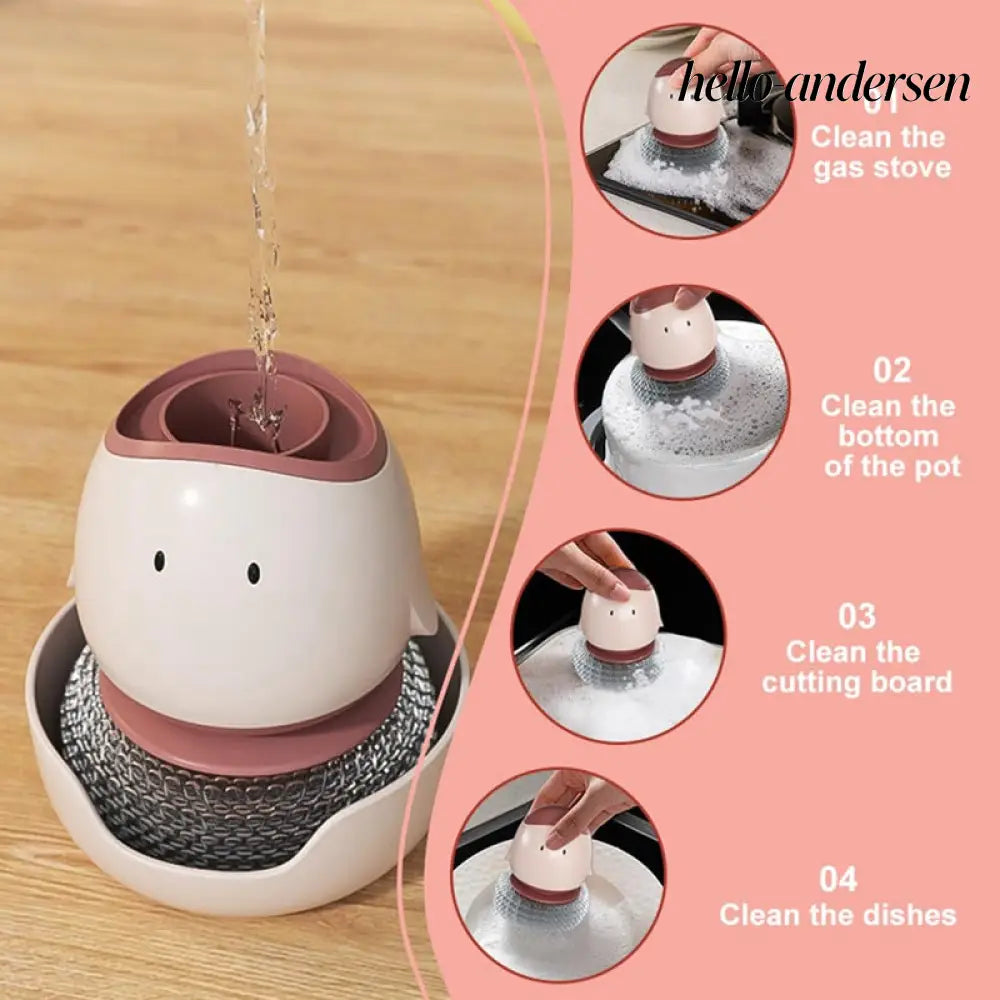 Automatic Liquid Filling Dishwashing Brush Kitchen Dish Brush - Cooking Grinder