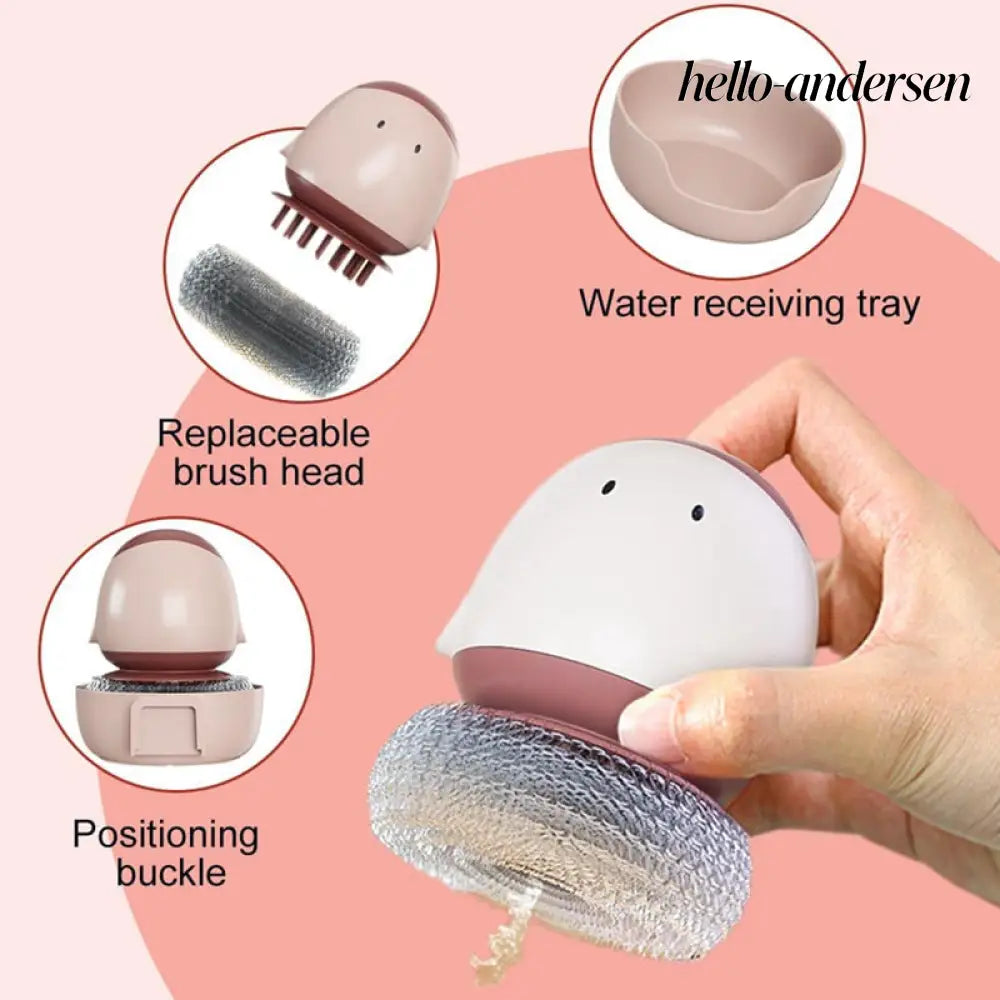 Automatic Liquid Filling Dishwashing Brush Kitchen Dish Brush - Cooking Grinder