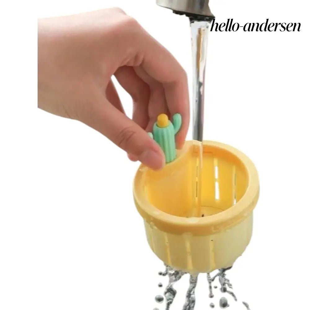 Cactus Sink Drain Strainer Press Automatic Dumping Basket - Yellow - Electric Kettle