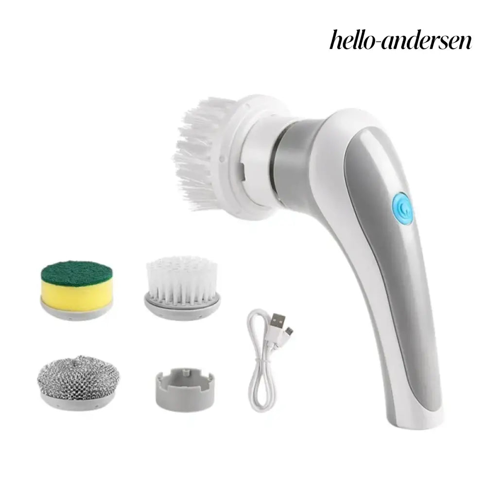 Electric Cleaning Brush 4 In 1 Spinning Scrubber - Gray - Kitchen Gadgets