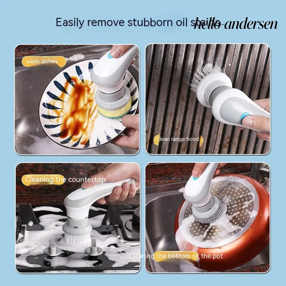 Electric Cleaning Brush 4 In 1 Spinning Scrubber - Kitchen Gadgets