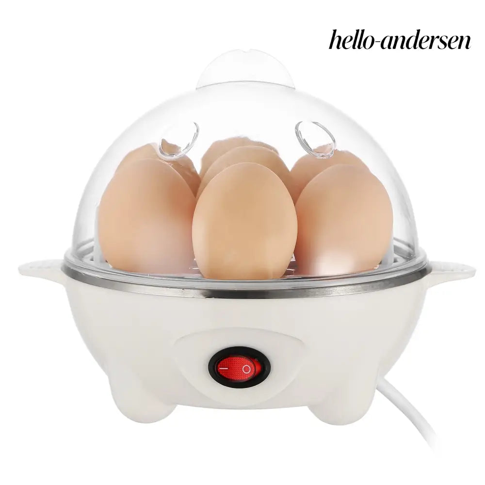 Electric Egg Cooker 7-Capacity | Hard-Boiled with Auto-Off - White - Cooking Grinder