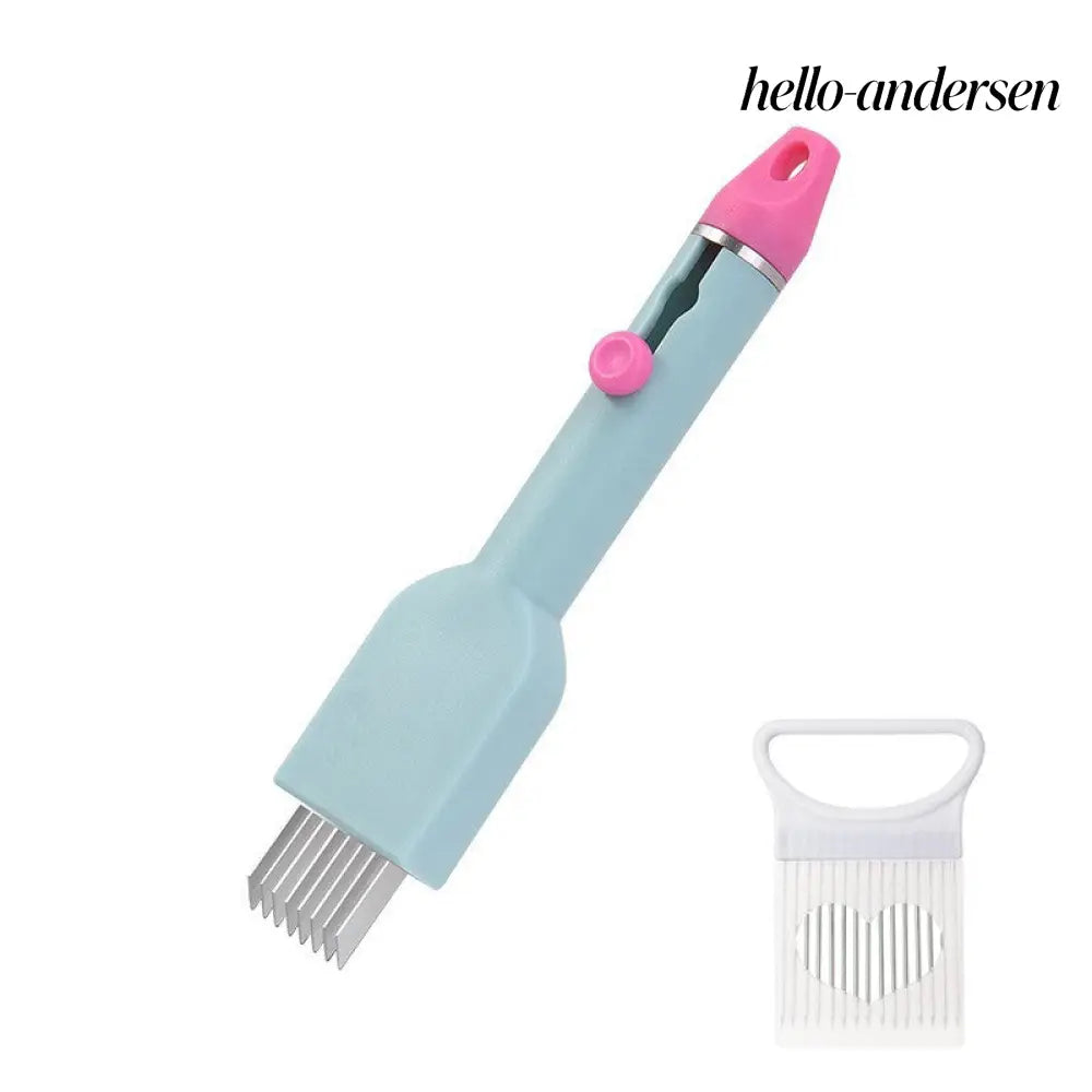 Multi-Vegetable Cutter for Onion & Garlic | Slicer Shredder Tool - Blue wire cutter - Cooking Grinder
