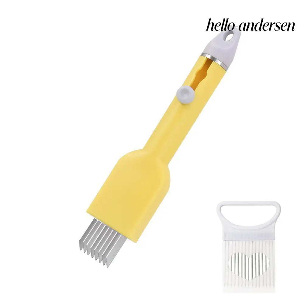 Multi-Vegetable Cutter for Onion & Garlic | Slicer Shredder Tool - Yellow thread cutter - Cooking Grinder