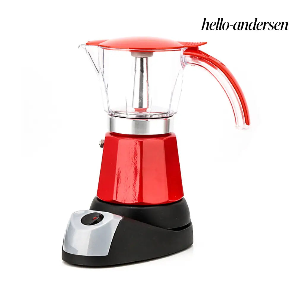 Octagonal Electric Heating Moka Pot Coffee Making - Red / EU - Cooking Grinder