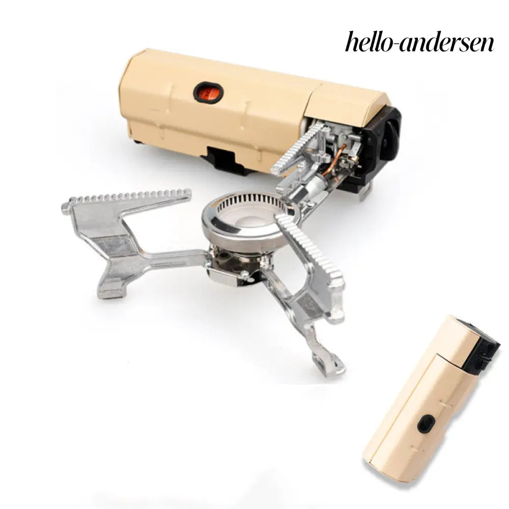 Portable Camping Gas Stove - Cooker & Grill Burner - Khaki - Portable Camping Gas Stove