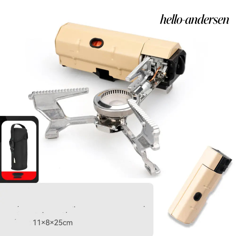 Portable Camping Gas Stove - Cooker & Grill Burner - Khaki With Buggy Bag - Portable Camping Gas Stove