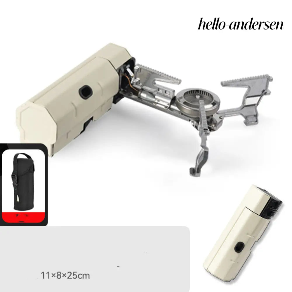 Portable Camping Gas Stove - Cooker & Grill Burner - White With Buggy Bag - Portable Camping Gas Stove