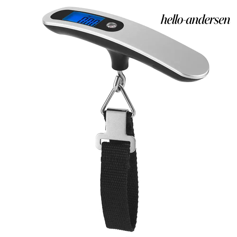 Portable Digital Luggage Scale 50kg 10g LCD Hanging For Household - Silver - Kitchen Gadgets