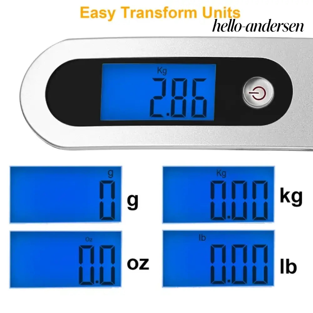 Portable Digital Luggage Scale 50kg 10g LCD Hanging For Household - Silver - Kitchen Gadgets