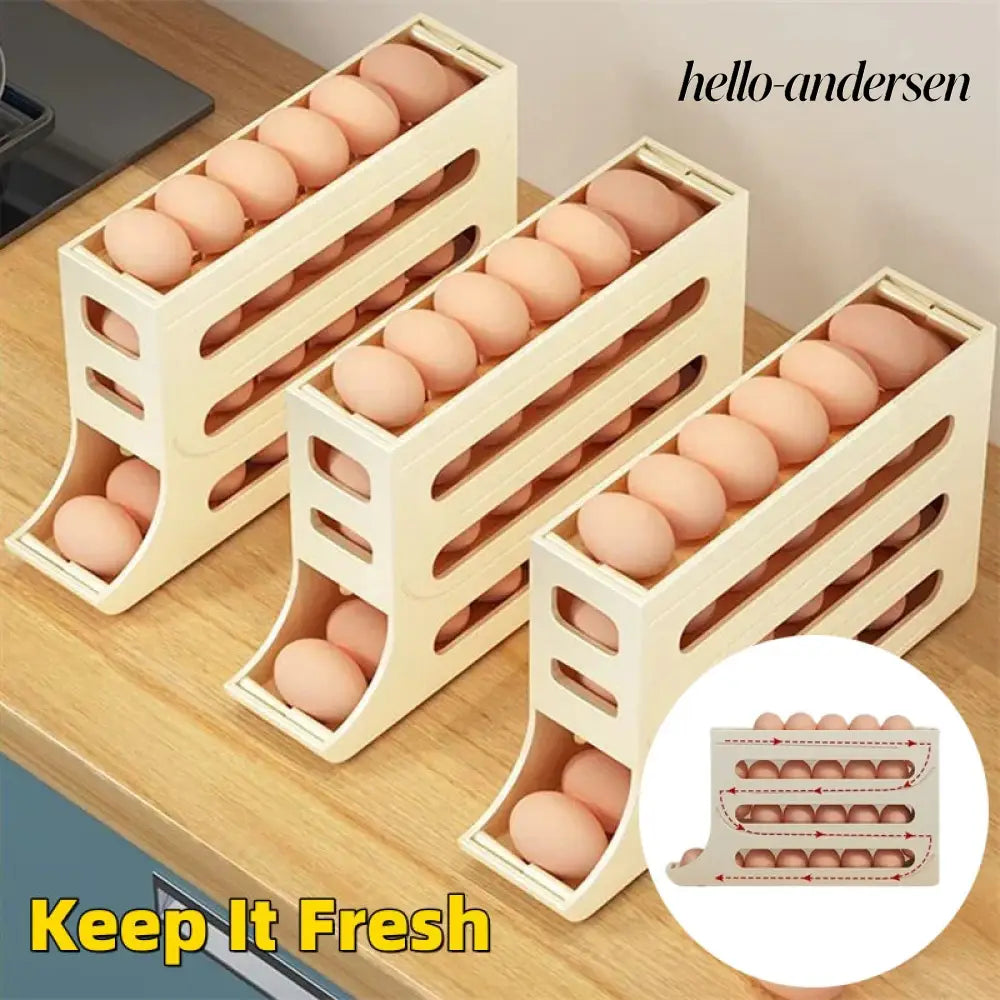 Refrigerator 4-Layer Automatic Egg Roller Sliding Egg - Cooking Grinder