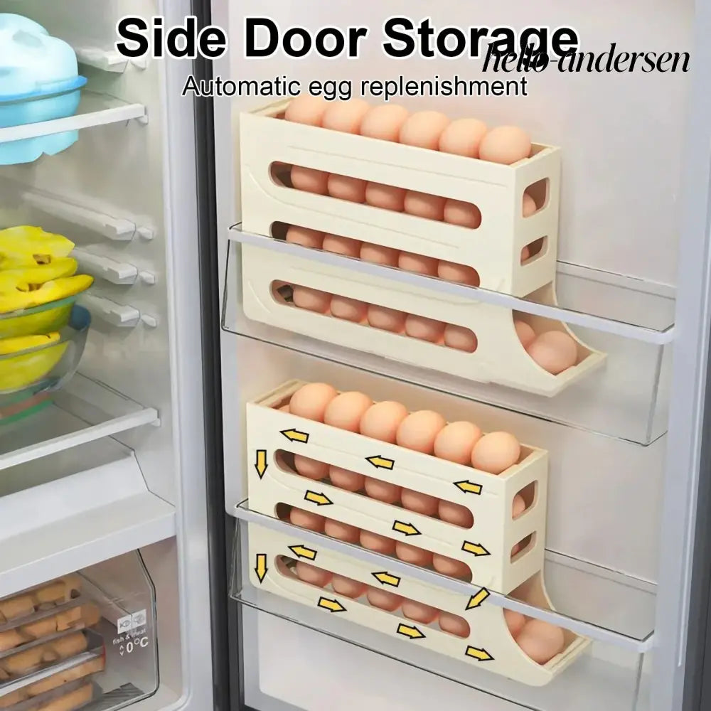 Refrigerator 4-Layer Automatic Egg Roller Sliding Egg - Cooking Grinder