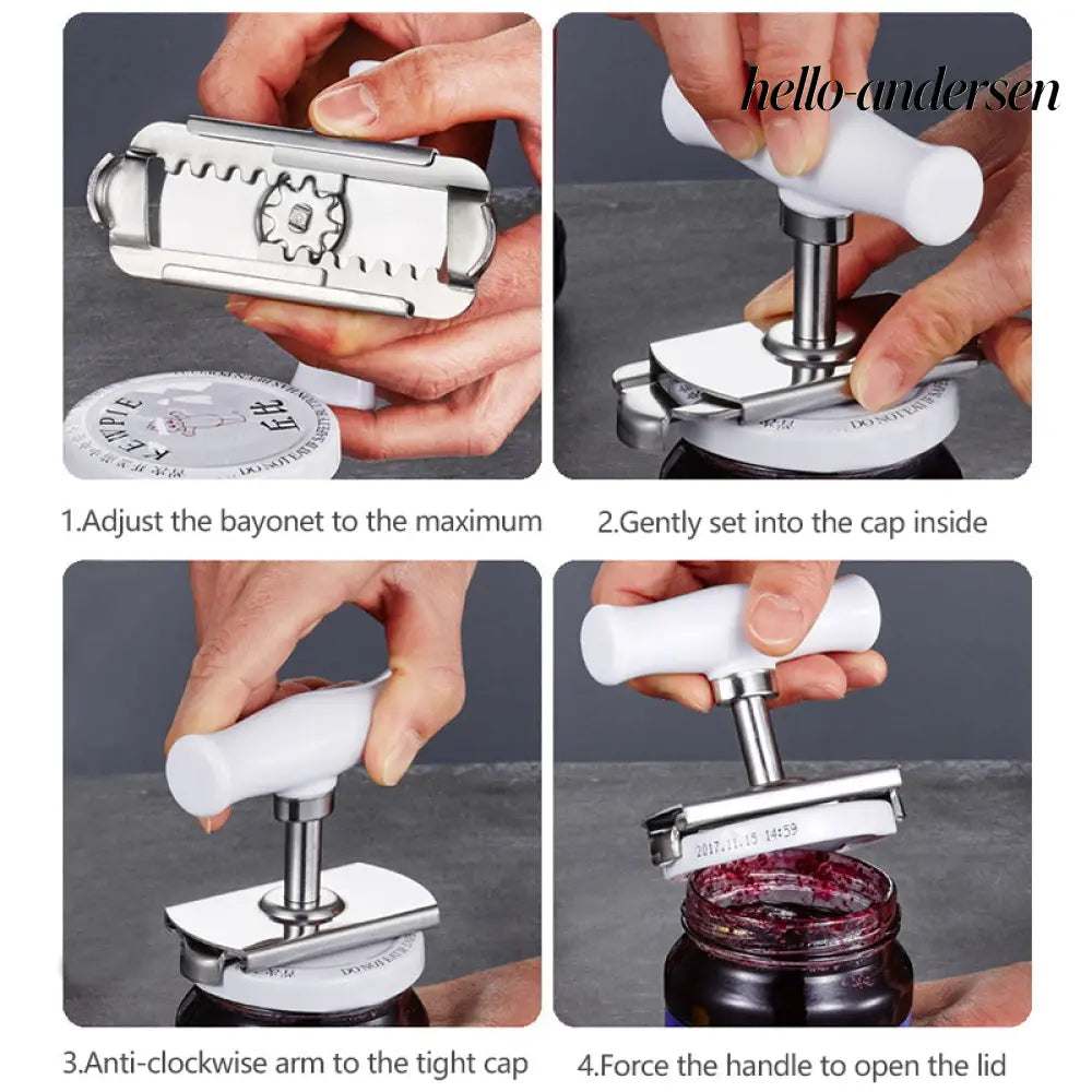 Stainless Steel Adjustable Jar Opener for Lids & Bottles - Jar Opener